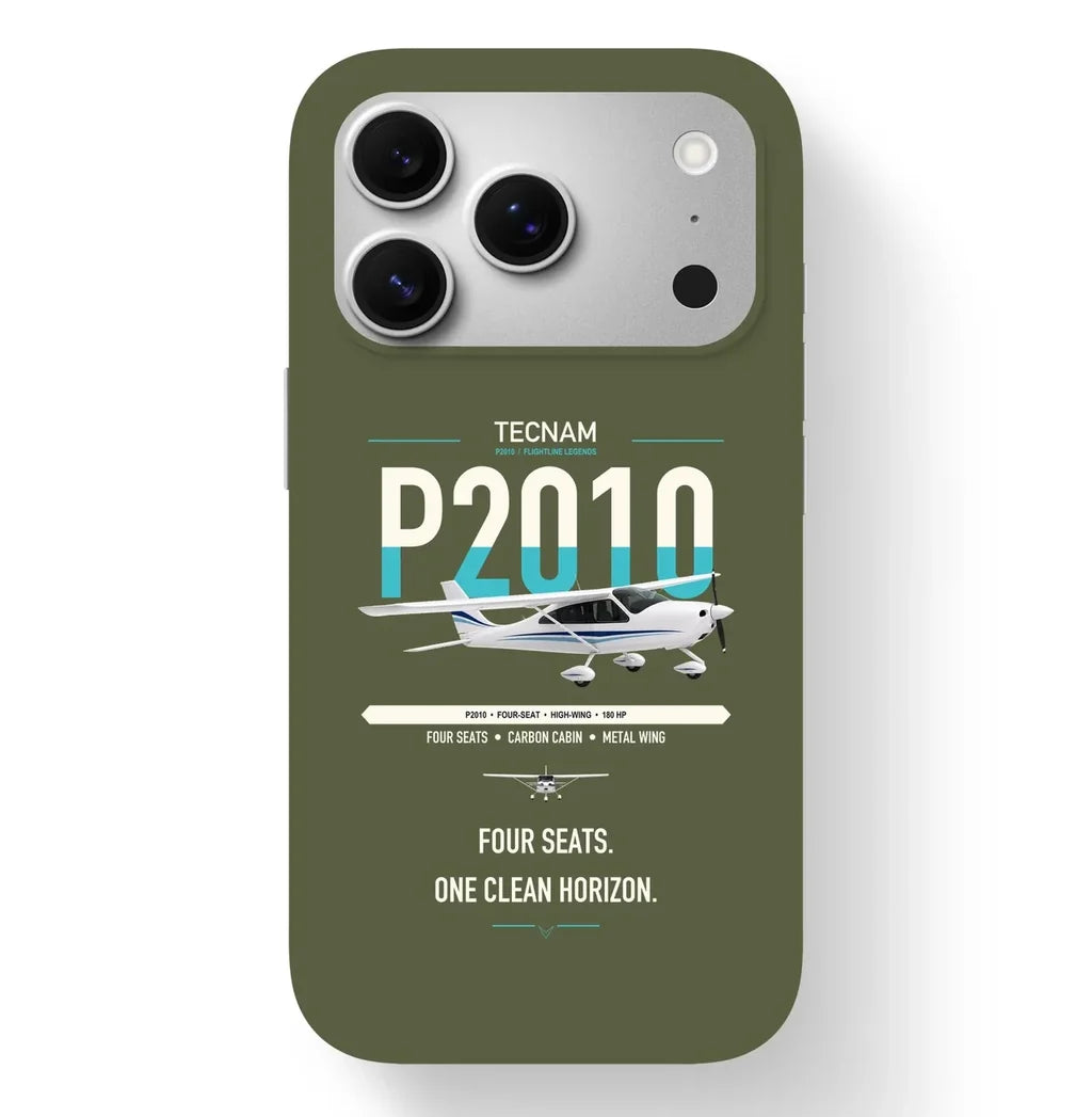 Tecnam P2010 design on green army magsafe iphone case, for iPhone 17 Pro