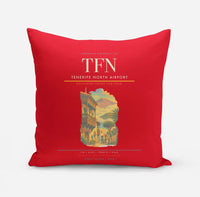 Thumbnail for Tenerife North Airport (TFN) design on red pillow