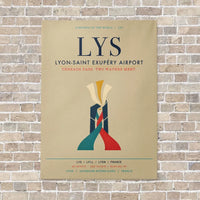 Thumbnail for Lyon-Saint Exupéry Airport LYS vertical canvas print - no frame - beige background