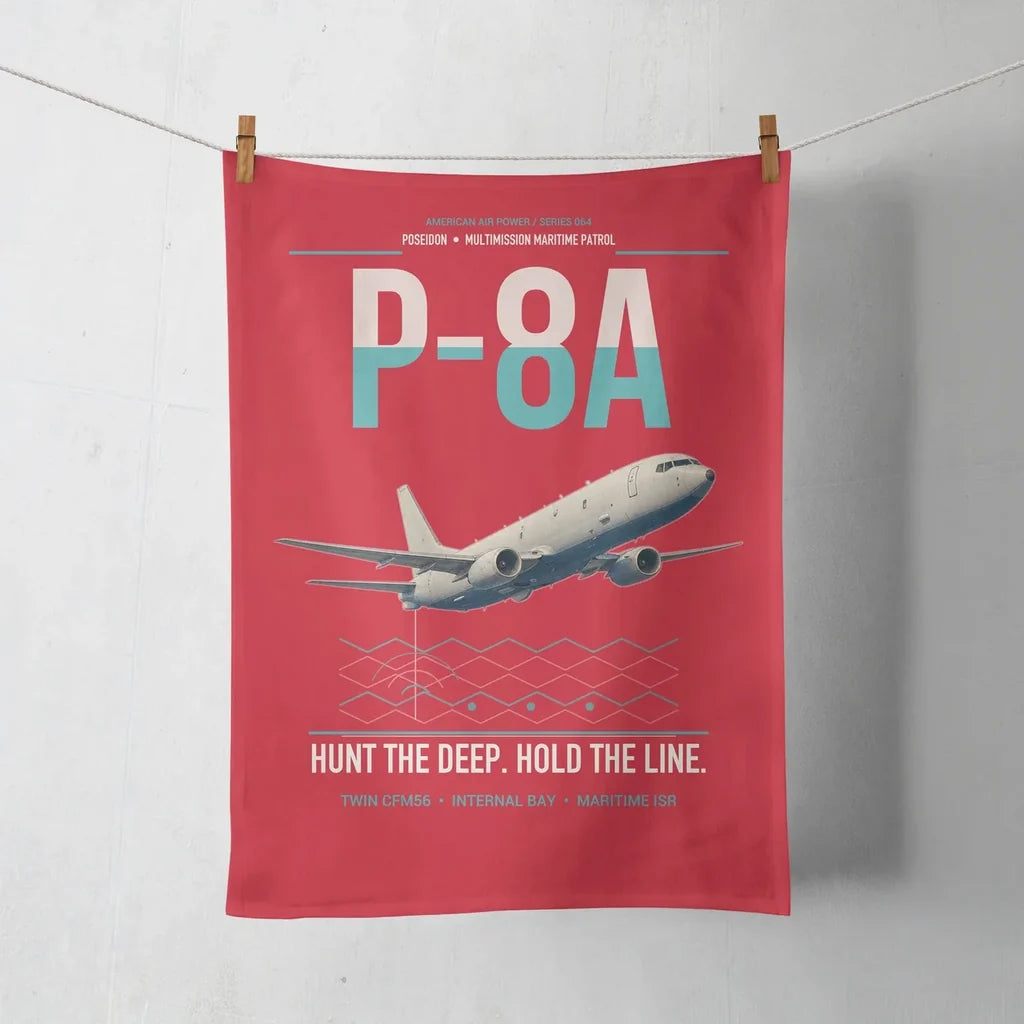 P-8A Poseidon design on red towel