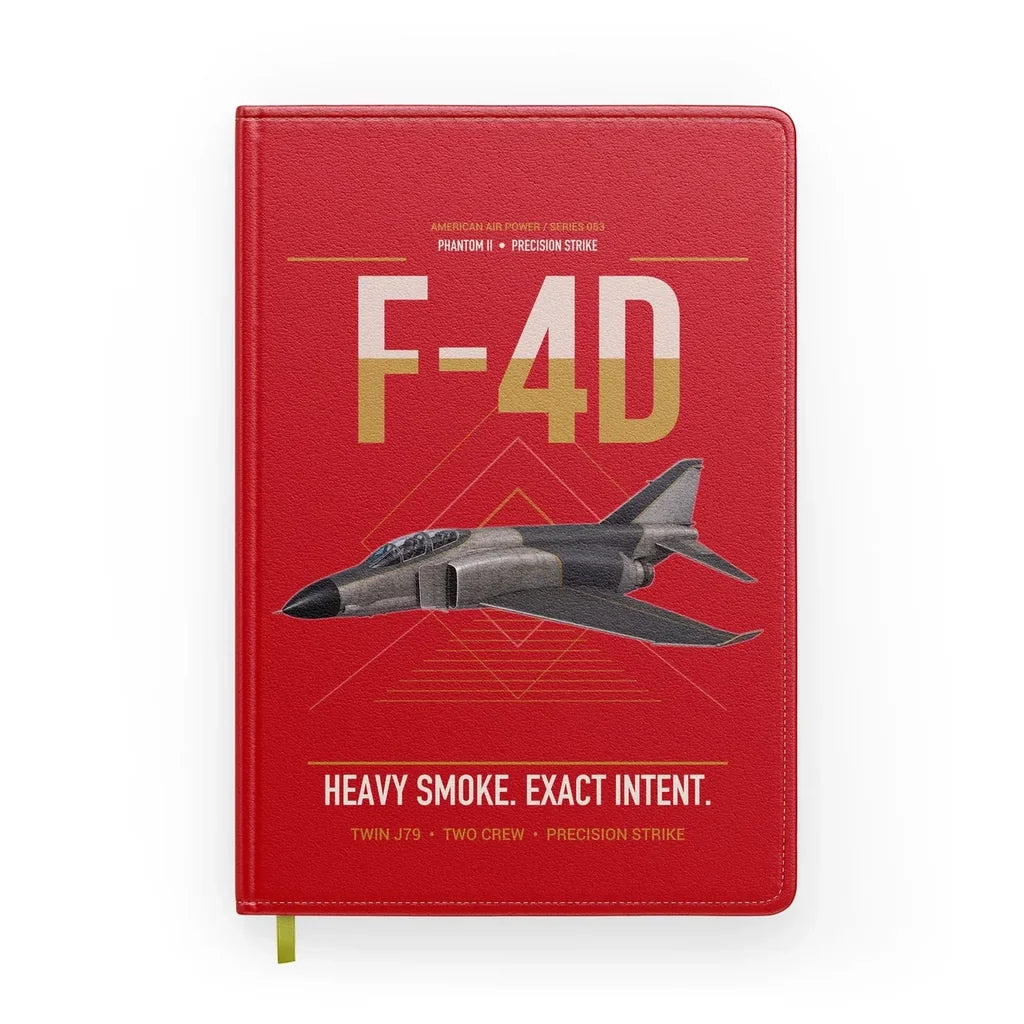 F-4D Phantom II design on red notebook