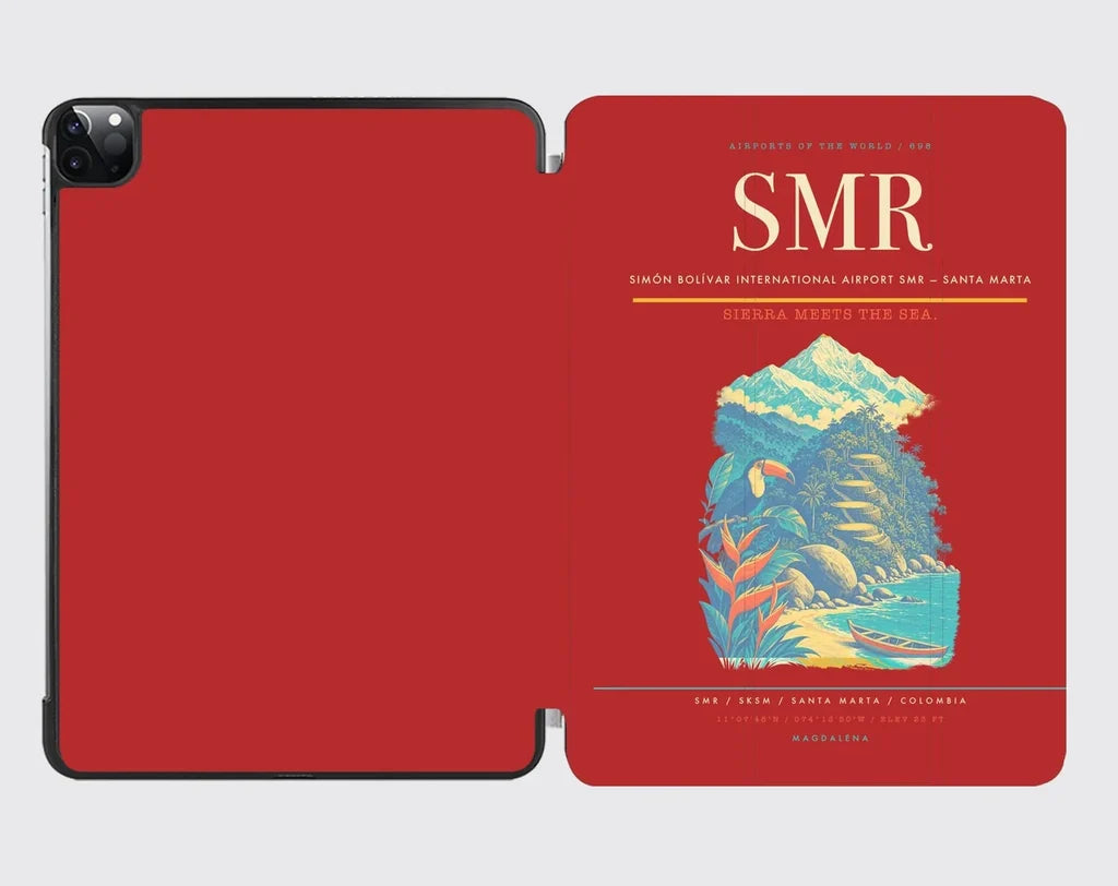 Simón Bolívar International Airport (SMR) design on red ipad tablet case