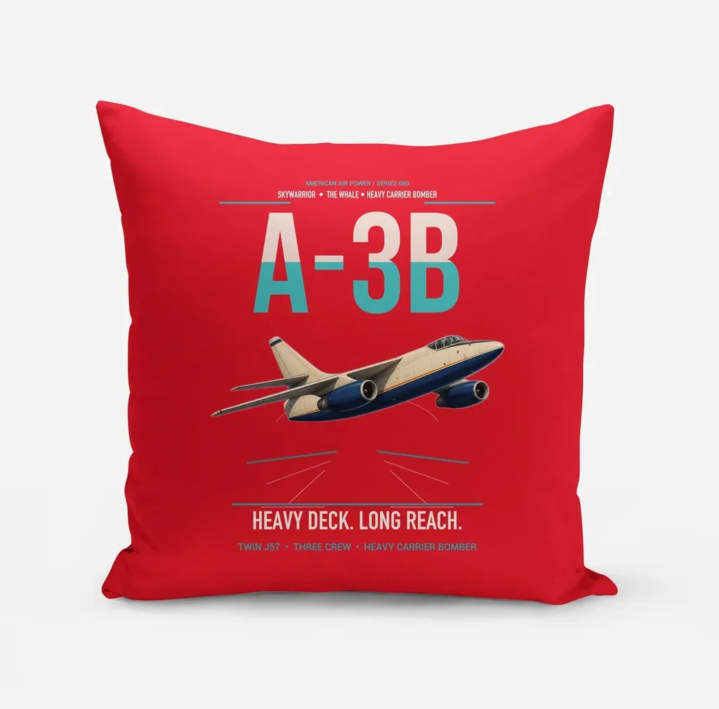 A-3B Skywarrior design on red pillow