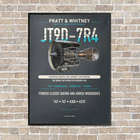 Thumbnail for JT9D-7R4 vertical canvas print - framed - gray background
