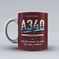 Thumbnail for A340-600 Mug design on dark red airbus