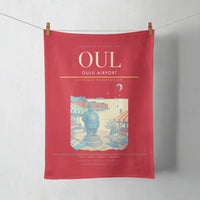 Thumbnail for Oulu Airport (OUL) design on red towel