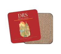 Thumbnail for Dresden Airport (DRS) design on red 1 piece coaster