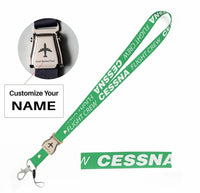 Thumbnail for CESSNA Flight Crew seat belt lanyard - green with name