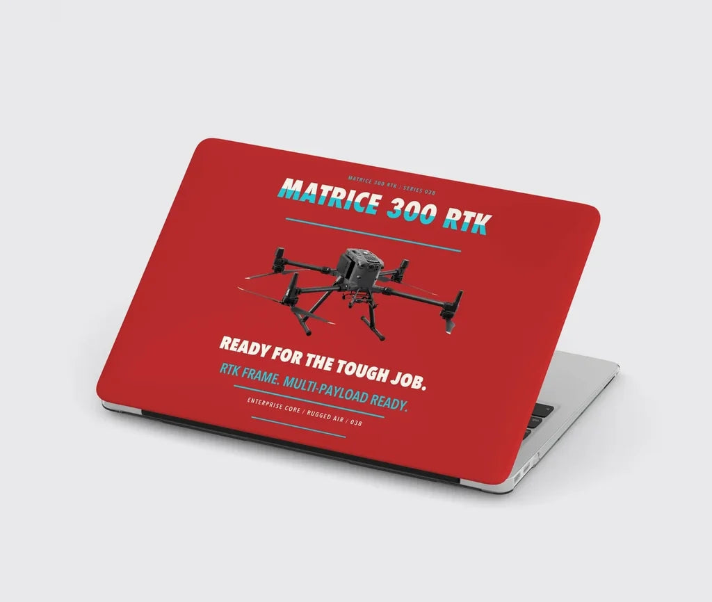 DJI Matrice 300 RTK design on red MacBook case