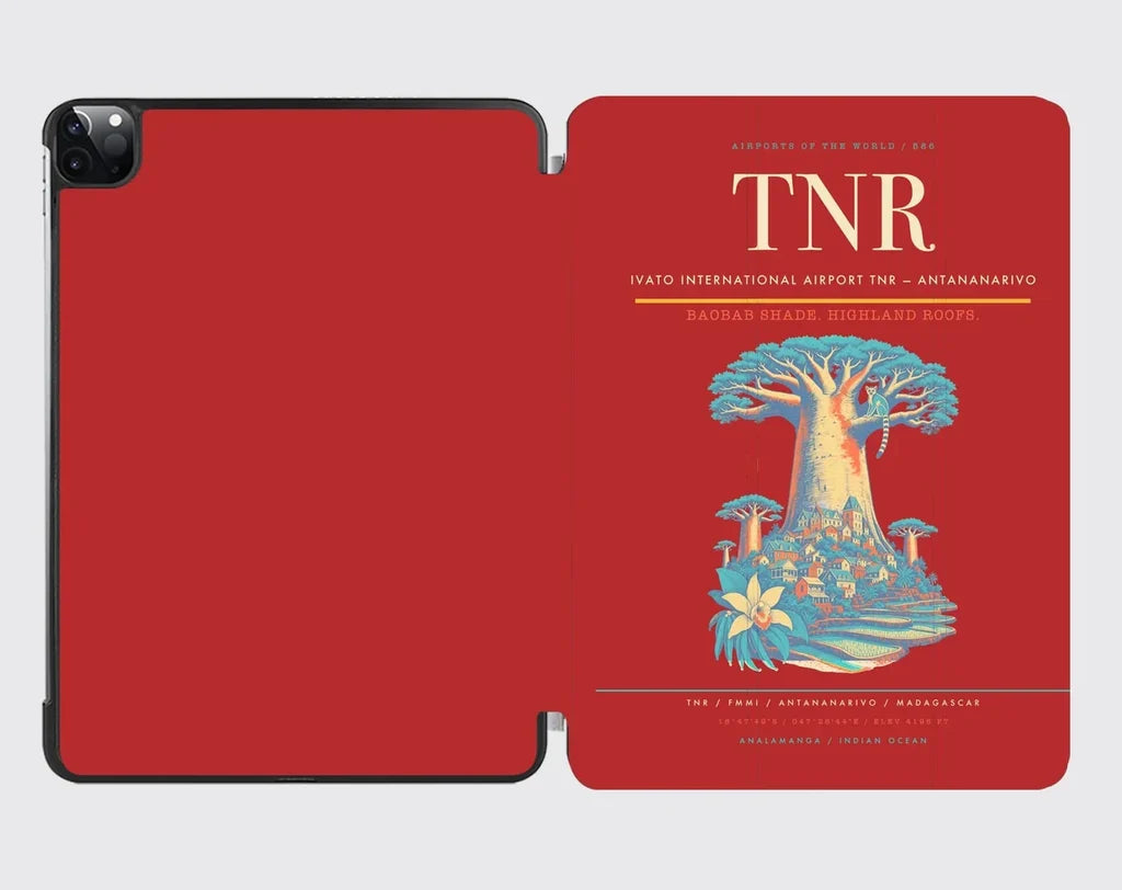Ivato International Airport (TNR) design on red ipad tablet case