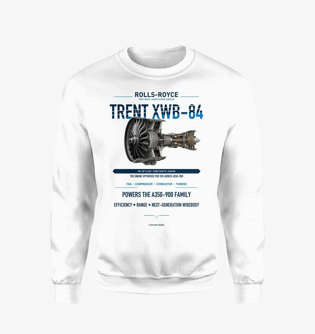 TRENT XWB-84 design on white sweatshirt