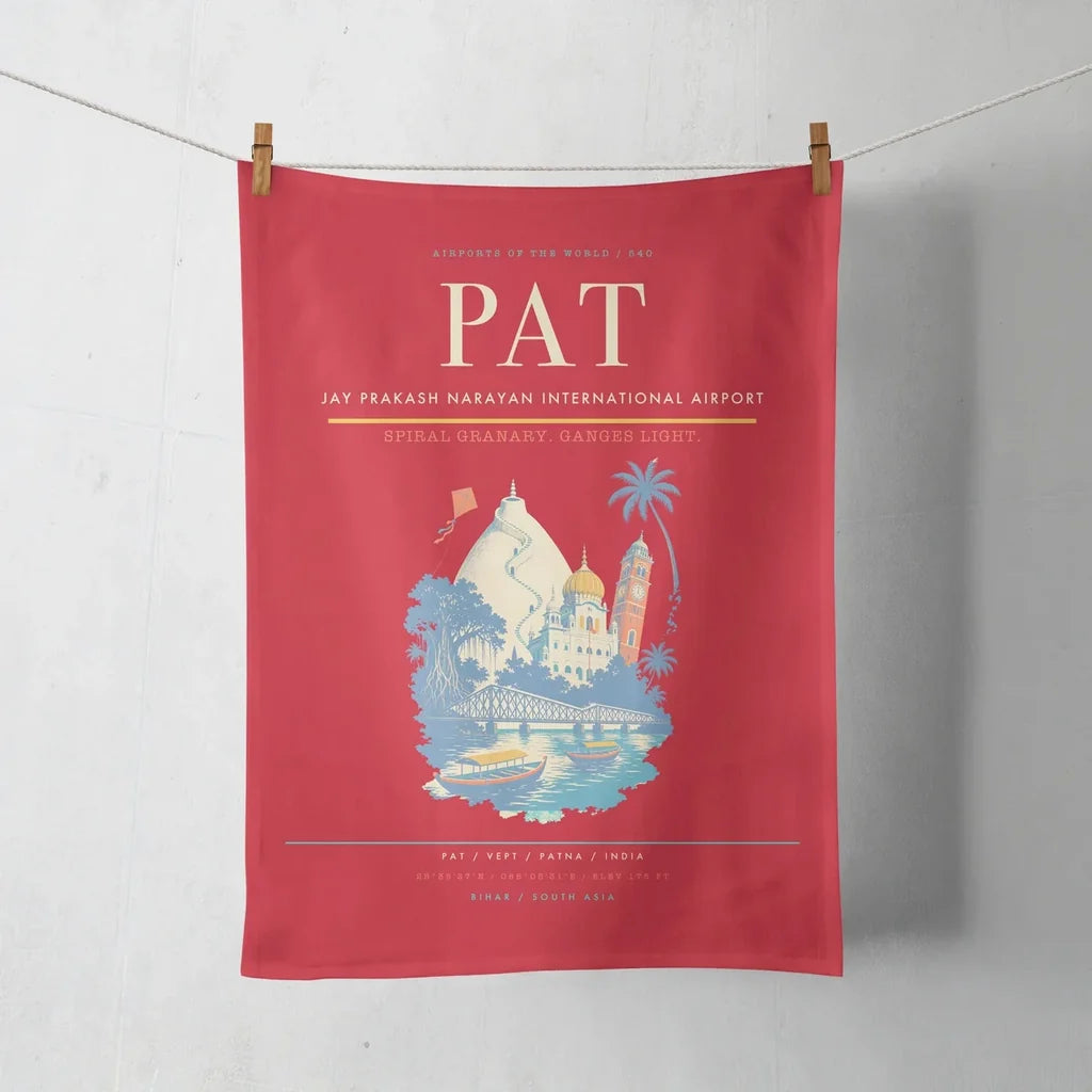 Jay Prakash Narayan International Airport (PAT) design on red towel