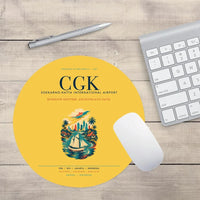Thumbnail for Jakarta Soekarno-Hatta International Airport (CGK) design on yellow round mouse pad