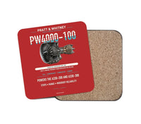 Thumbnail for PW4000-100 design on red 1 piece coaster