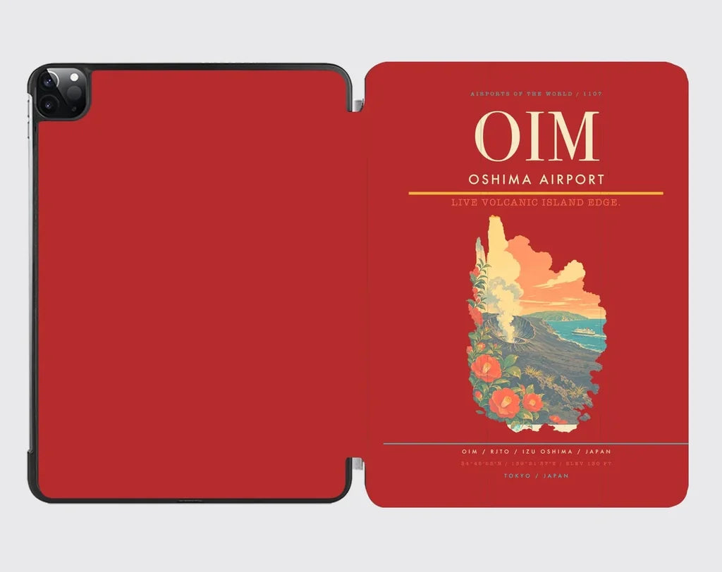 Oshima Airport (OIM) design on red ipad tablet case