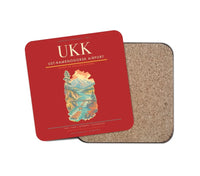 Thumbnail for Ust-Kamenogorsk Airport (UKK) design on red 1 piece coaster