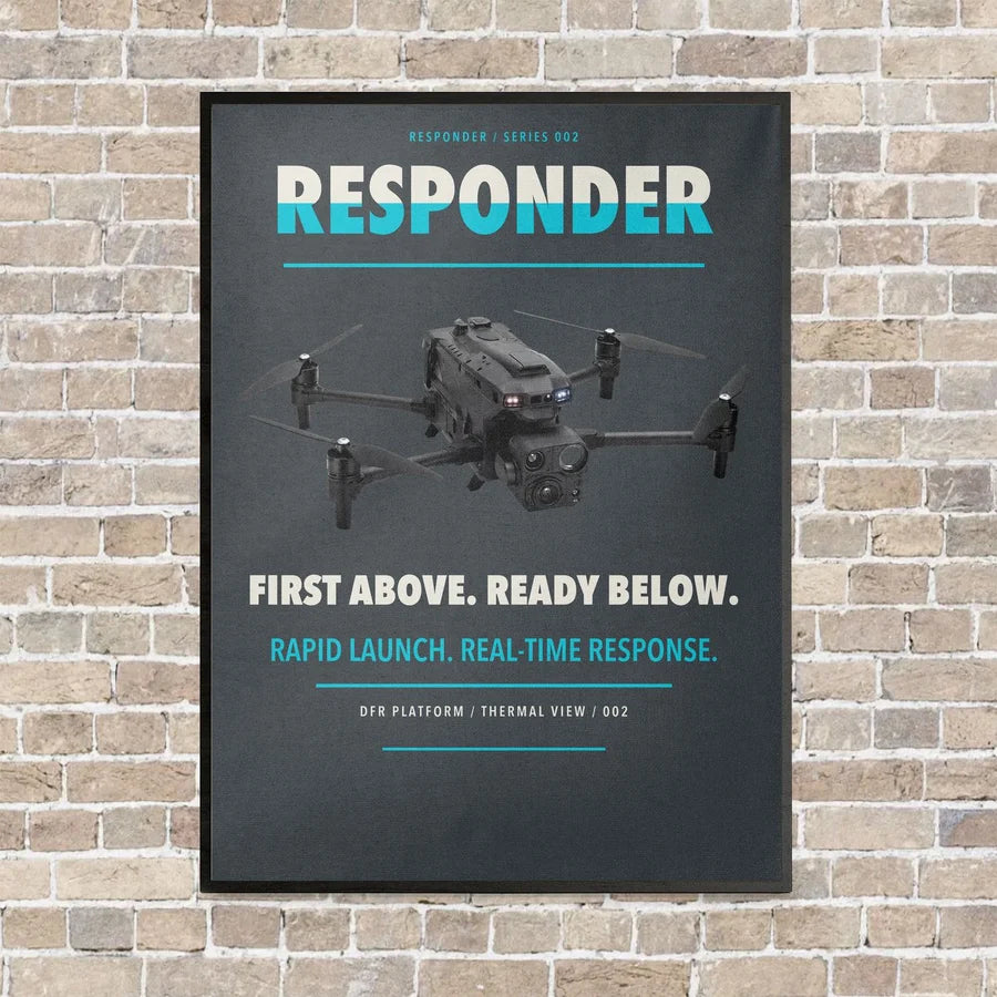 BRINC Responder vertical canvas print - framed - gray background