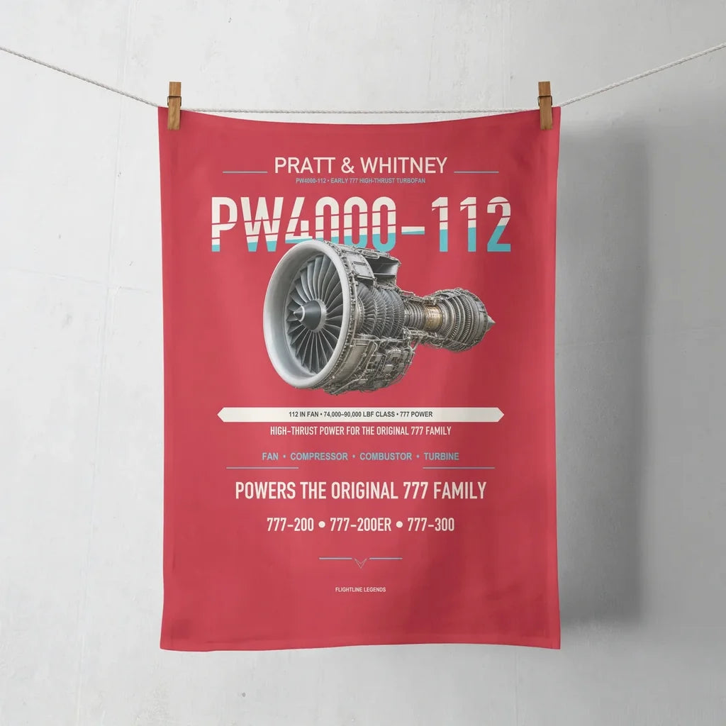 PW4000-112 design on red towel