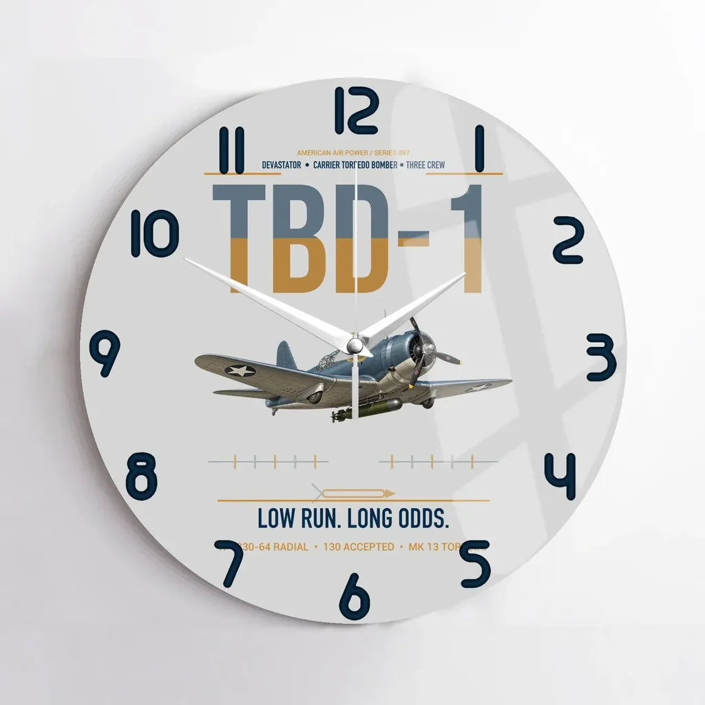 TBD-1 Devastator design on light gray no frame wall clock