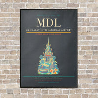 Thumbnail for Mandalay International Airport MDL vertical canvas print - framed - gray background