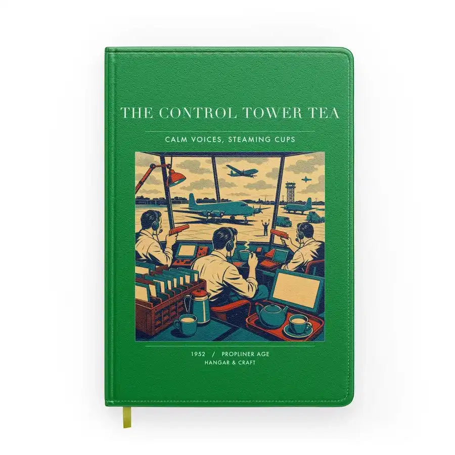 VINTAGE G4375 - The Control Tower Tea - Designed Notebooks design on green