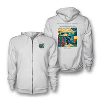 Thumbnail for VINTAGE G4522 - The Ration Queue By The Field - Premium Zipped Hoodie design on white