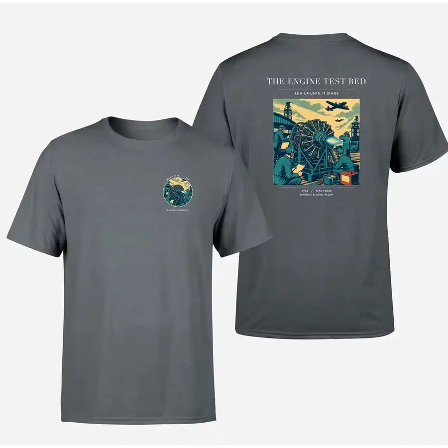 VINTAGE G4520 - The Engine Test Bed - Double-Side T-Shirt design on gray double side t shirt