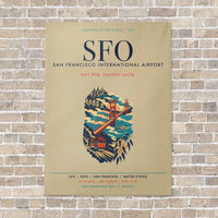 Thumbnail for San Francisco International Airport SFO vertical canvas print - no frame - beige background