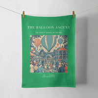 Thumbnail for VINTAGE G4011 - The Balloon Ascent - Designed Towels design on green