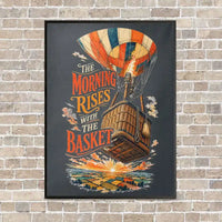 Thumbnail for The Morning Rises With The Basket vertical canvas print - framed - gray background