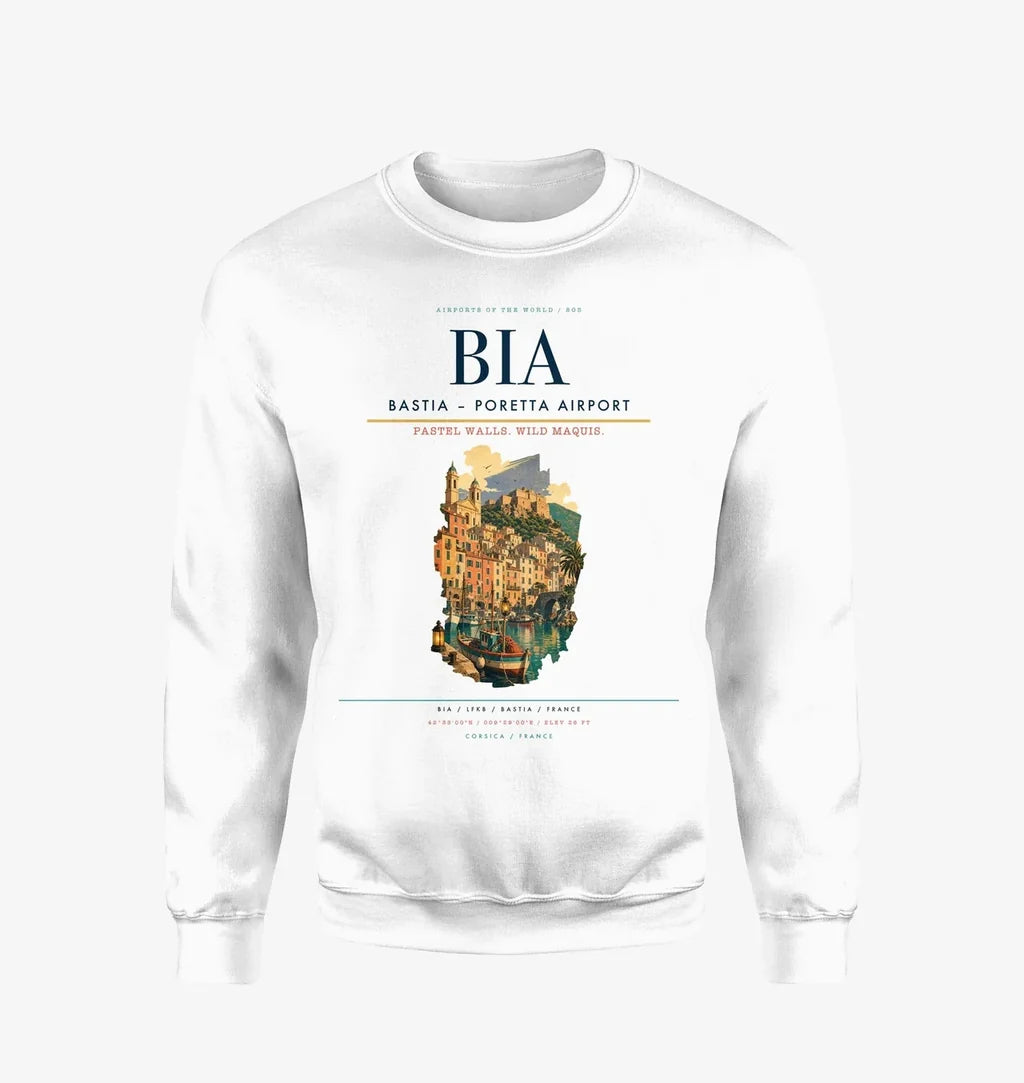 Bastia – Poretta Airport BIA Sweatshirt - White