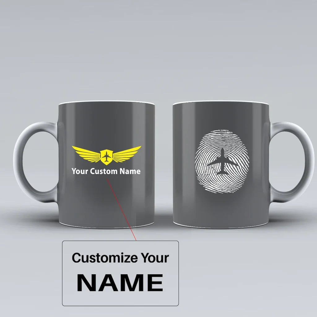 Customisable Aviation Finger Print Mug - view 7