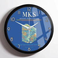 Thumbnail for Mekane Selam Airport MKS Wall-Clock Framed - Blue