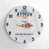 Thumbnail for SUBARU Bell 412EPX design on light gray no frame wall clock