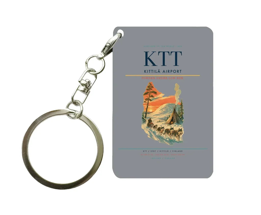 Kittilä Airport (KTT) design on gray key chain