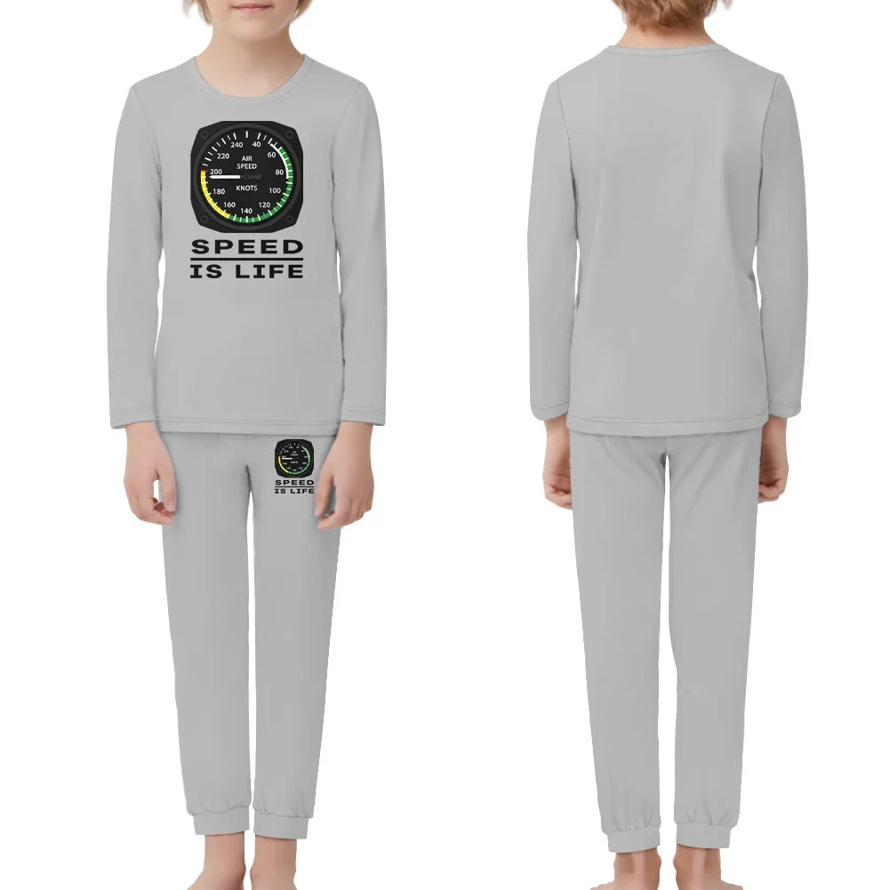 Speed Is Life children pajamas - Light Gray