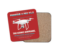 Thumbnail for DJI Phantom 4 Pro V2.0 design on red 1 piece coaster