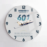 Thumbnail for Bombardier Challenger 601 design on light gray no frame wall clock