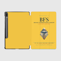 Thumbnail for Belfast International Airport (BFS) design on yellow samsung tablet tablet case