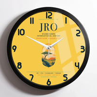 Thumbnail for Kilimanjaro International Airport (JRO) design on yellow framed wall clock