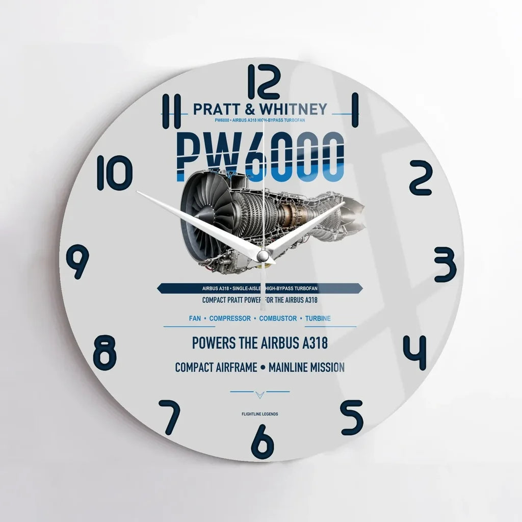 PW6000 design on light gray no frame wall clock