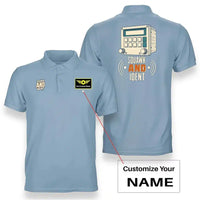 Thumbnail for SIGNAL 316 - Squawk And Ident - Double-Side Polo design on light blue double side polo with custom name badge