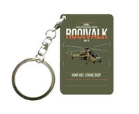 Thumbnail for Denel Rooivalk Mk 1F design on green army designed key chain, double-side print
