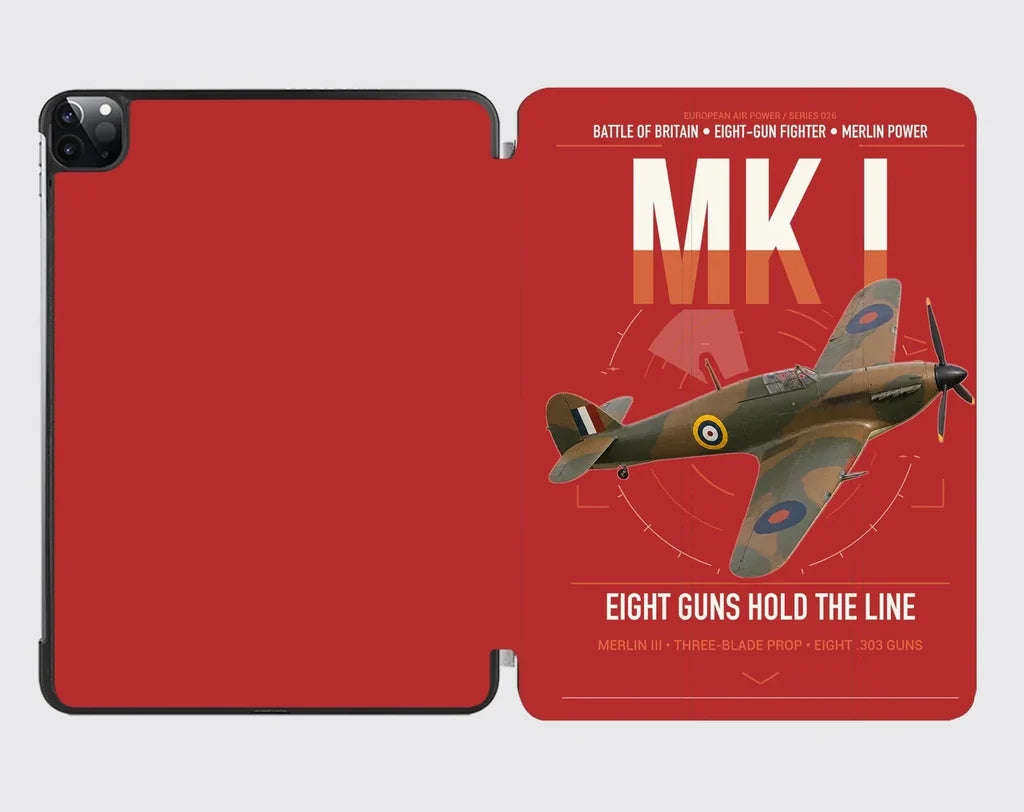 Hawker Hurricane Mk I design on red ipad tablet case