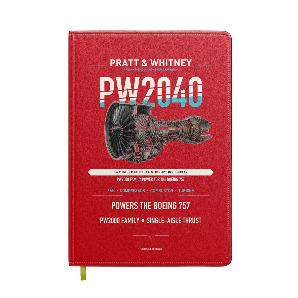 PW2040 design on red notebook
