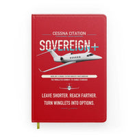 Thumbnail for Cessna Citation Sovereign+ design on red notebook