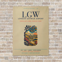 Thumbnail for London Gatwick Airport LGW vertical canvas print - no frame - beige background