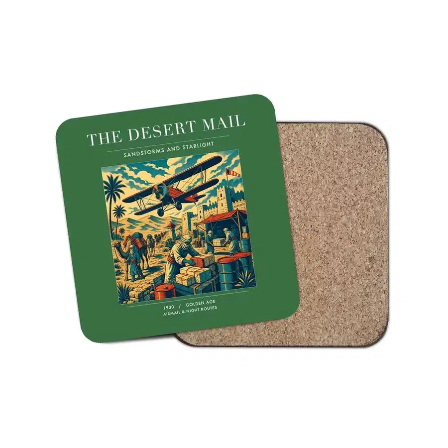 The Desert Mail - Designed Coasters design on green 1-piece