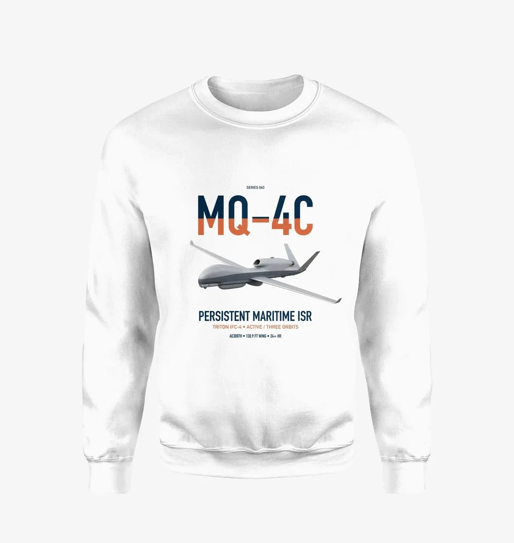 MQ-4C Triton IFC-4 design on white sweatshirt