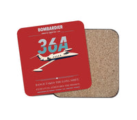 Thumbnail for Bombardier Learjet 36A design on red 1 piece coaster